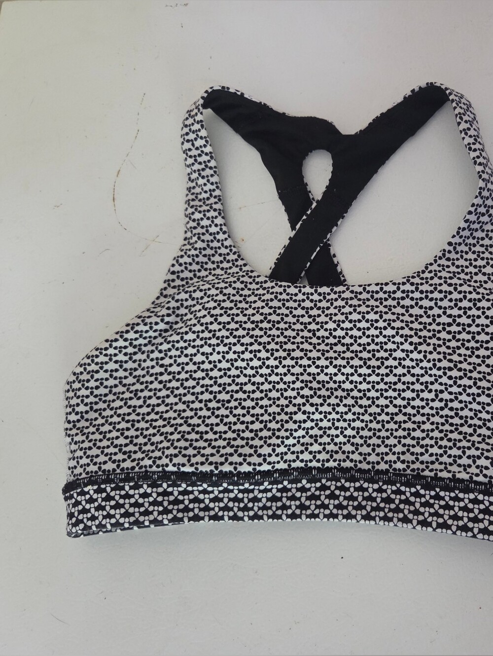 Lululemon Time To Sweat Bra  Monochromic White Black Size 6